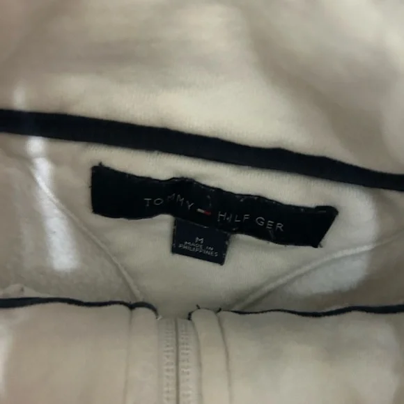 Vintage Tommy Hilfiger White Zip Up Hoodie - Picture 3 of 8